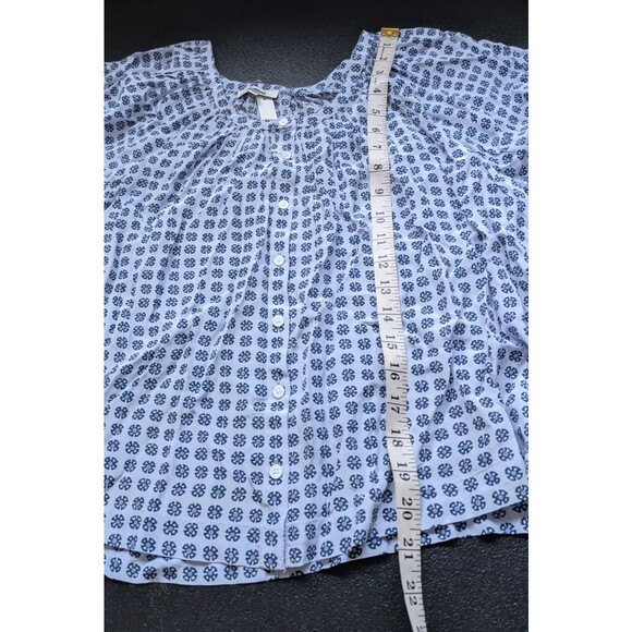 Madewell Puff-Sleeve A-Line Top In Washed Lavender Button Front Oversized Medium - Picture 8 of 13